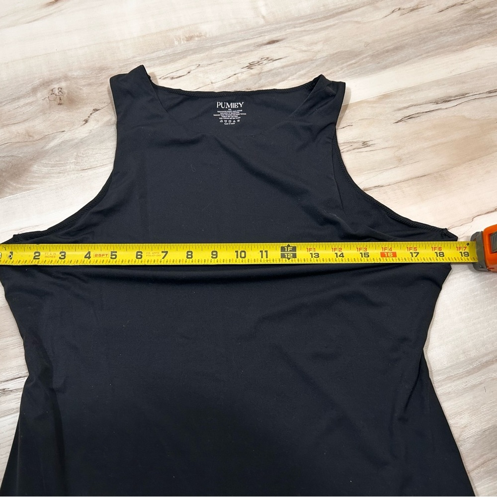 PUMIEY Women’s Black High Neck Sleeveless Bodysuit 2XL Stretch Thong Capsule - Picture 4 of 9